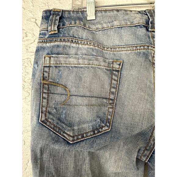 American Eagle Light Wash Distressed Bootcut Jeans - Size 10 - Picture 8 of 9